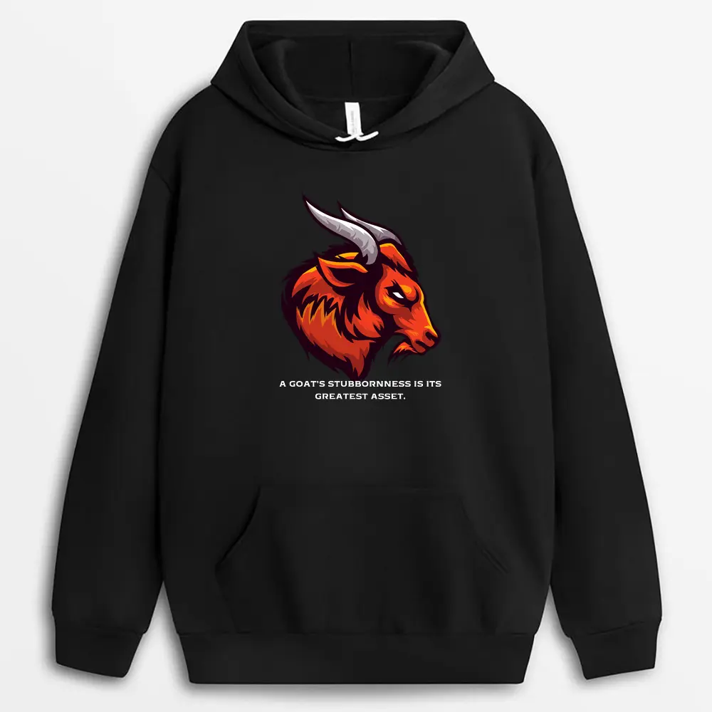 A Goats Stubbornness Is Its Greatest Asset Shawlxgap Hoodie - Black