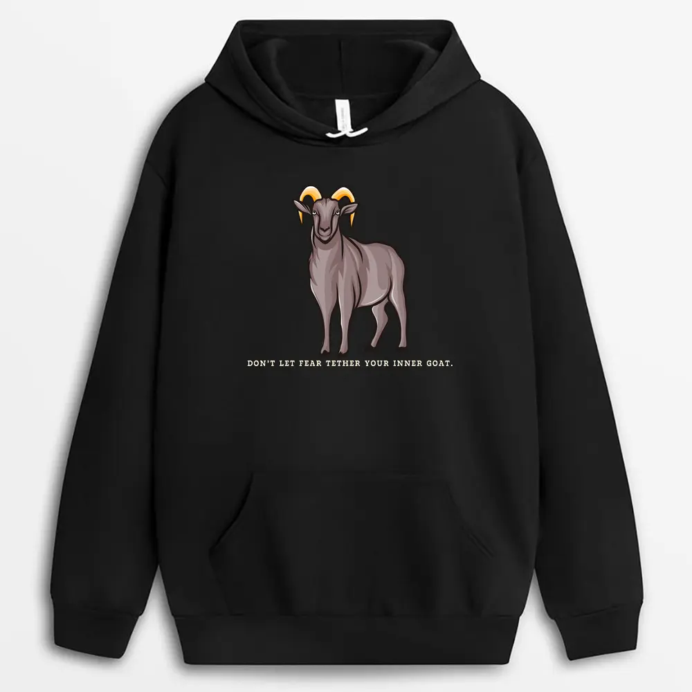 Dont Let Fear Tether Your Inner Goat Shawlxgap Hoodie - Black