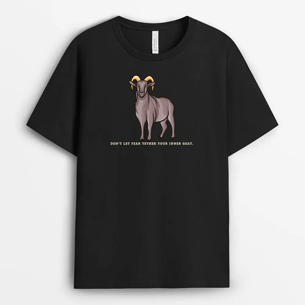 Dont Let Fear Tether Your Inner Goat Shawlxgap T-Shirt - Black