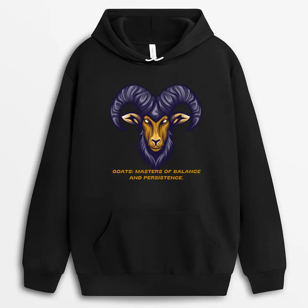 Goats Masters Of Balance And Persistence Shawlxgap Hoodie - Black