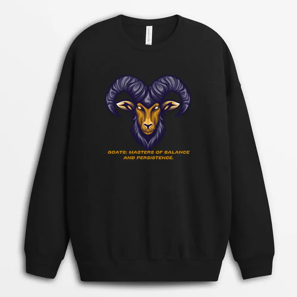 Goats Masters Of Balance And Persistence Shawlxgap Sweatshirt - Black