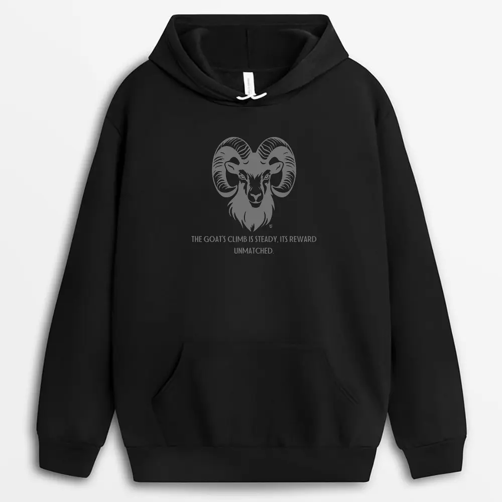 The Goats Climb Is Steady Its Reward Unmatched Shawlxgap Hoodie - Black