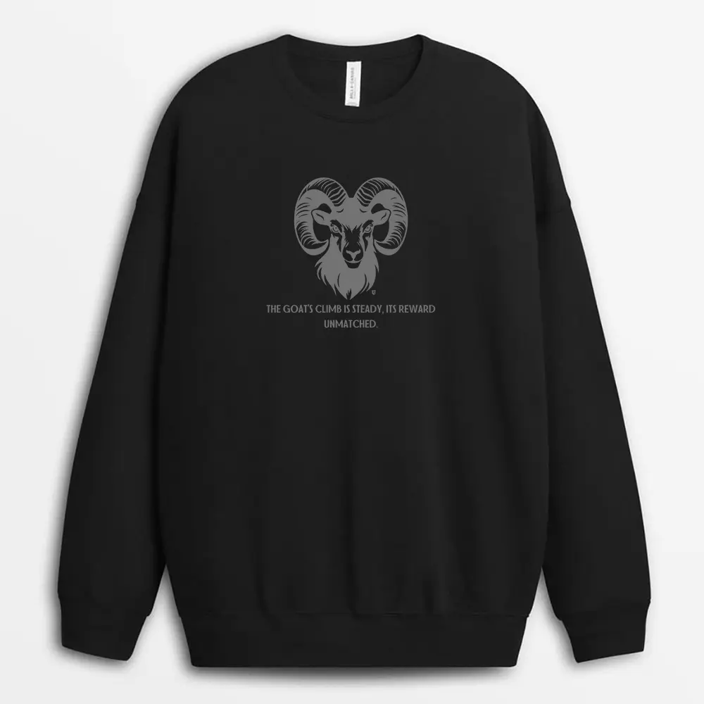 The Goats Climb Is Steady Its Reward Unmatched Shawlxgap Sweatshirt - Black