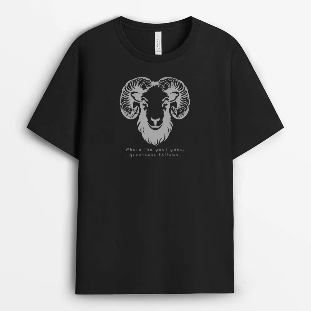 Where The Goat Goes Greatness Follows Shawlxgap T-Shirt - Black